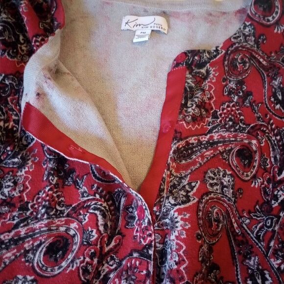 Kim Rodgers paisley print button front sweater - Picture 7 of 7